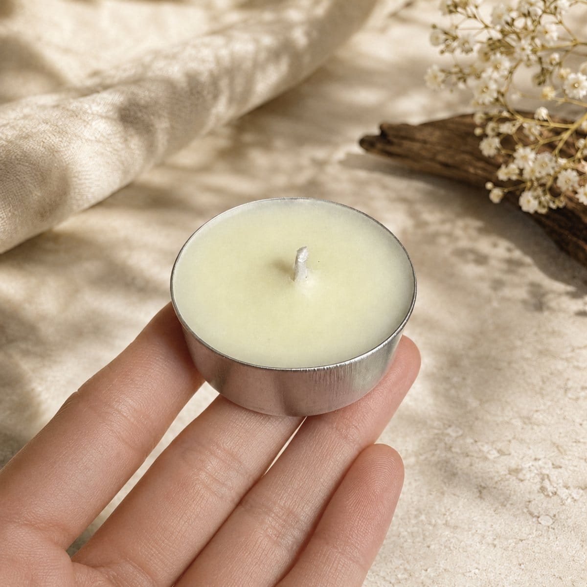 Velas de té sin aroma para quemadores y wax melts